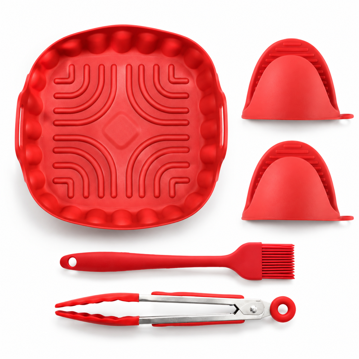 🍳 Air Fryer | Red Silicone Tools | Home Chef Favorite