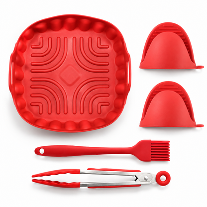 🍳 Air Fryer | Red Silicone Tools | Home Chef Favorite