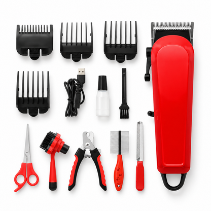 🐾 Pet Clippers | Steel Blades | Home Grooming | Owners | Red Finish
