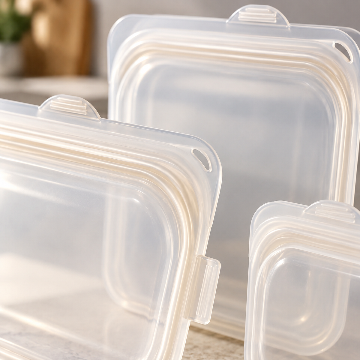 🥗 Food Storage | Silicone | Prep | Useful Gift | Clear Design