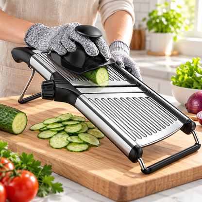 🥒 Adjustable Mandoline | Stainless Steel | Kitchen Gift | Sleek Precision