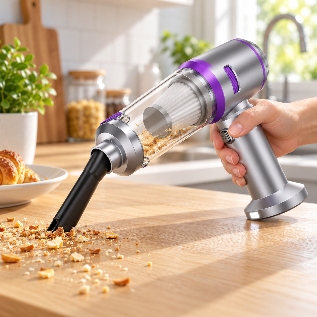 🌀 Cordless Vacuum | Silver Home Cleaning | Housewarming Gift Elegance