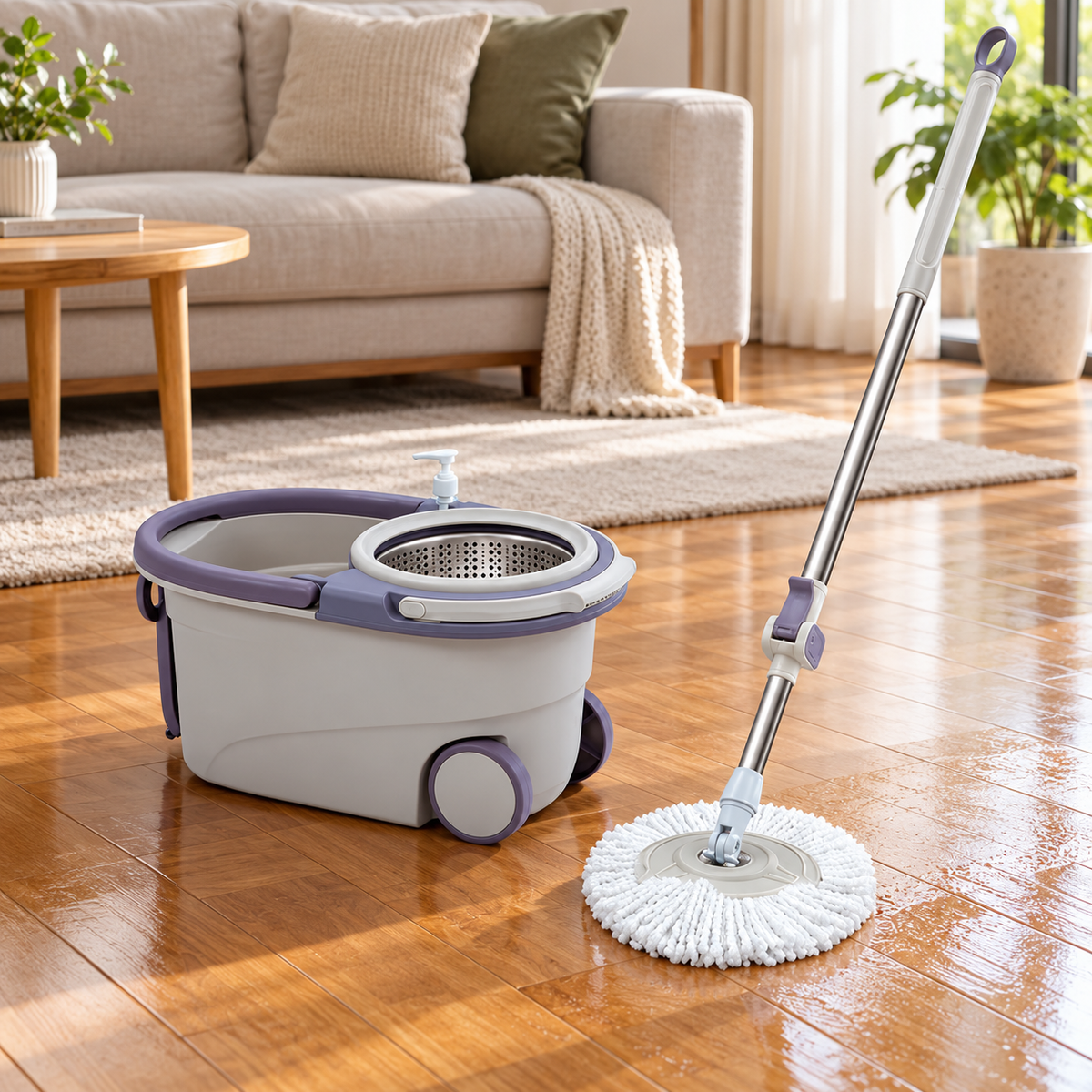 🧼 Spin Mop | Microfiber | Kitchens | Housewarming Gifts | Lavender Elegance