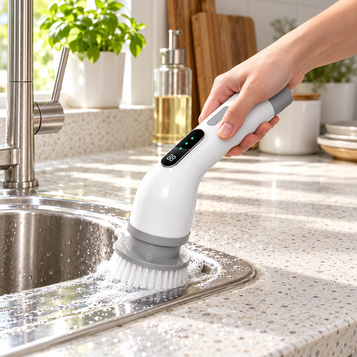 🧽 Cordless Scrubber | Plastic Body for Bathrooms | Housewarming Shine