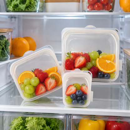 🥗 Food Storage | Silicone | Prep | Useful Gift | Clear Design