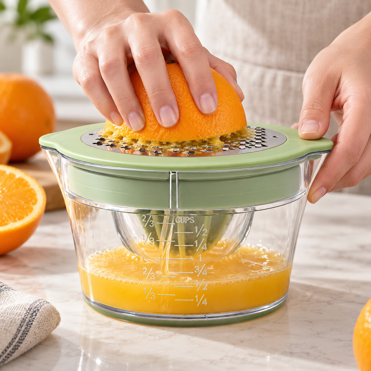 🍋 Citrus Juicer | Metal Kitchen Prep | Mint-Green Hostess Gift