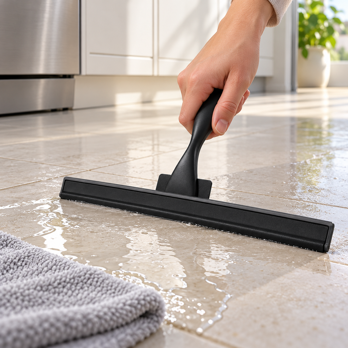 🧽 Multipurpose Squeegee | Rubber | Bathrooms | Homeowners | Modern Black Design