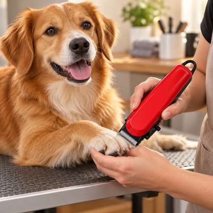 🐾 Pet Clippers | Steel Blades | Home Grooming | Owners | Red Finish