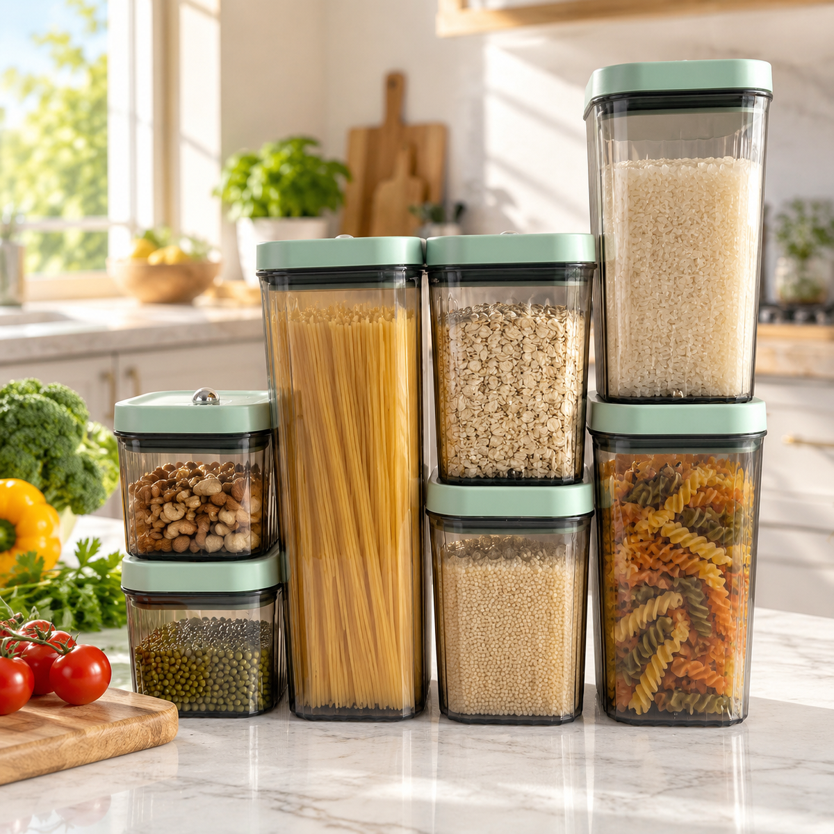 🥣 Pantry Storage | Ribbed Clear Design | Gifts for Home Cooks