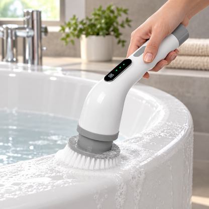 🧽 Cordless Scrubber | Plastic Body for Bathrooms | Housewarming Shine