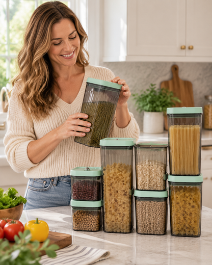 🥣 Pantry Storage | Ribbed Clear Design | Gifts for Home Cooks