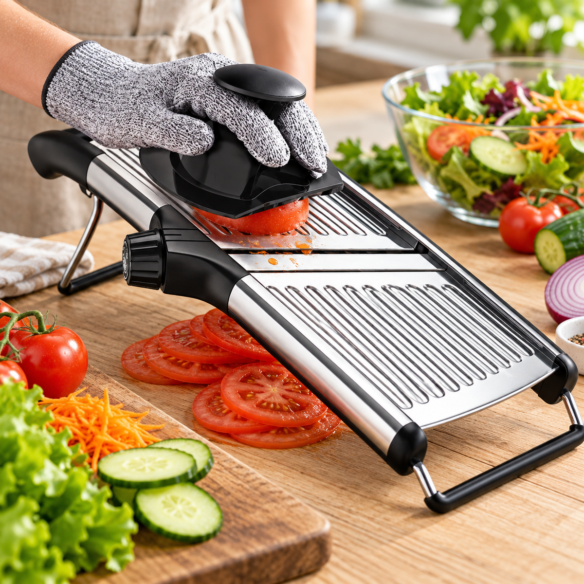 🥒 Adjustable Mandoline | Stainless Steel | Kitchen Gift | Sleek Precision