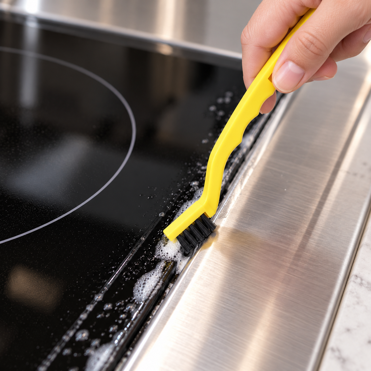 🧽 Cooktop-Cleaning | Nylon Brush for Kitchens | Housewarming Gift, Precision