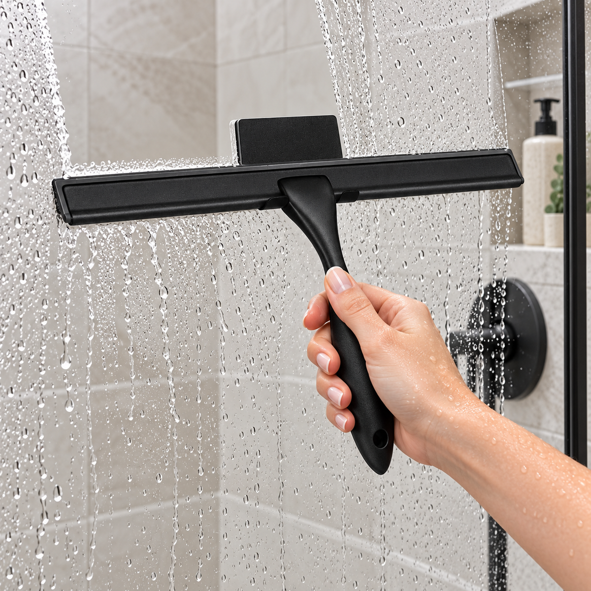 🧽 Multipurpose Squeegee | Rubber | Bathrooms | Homeowners | Modern Black Design