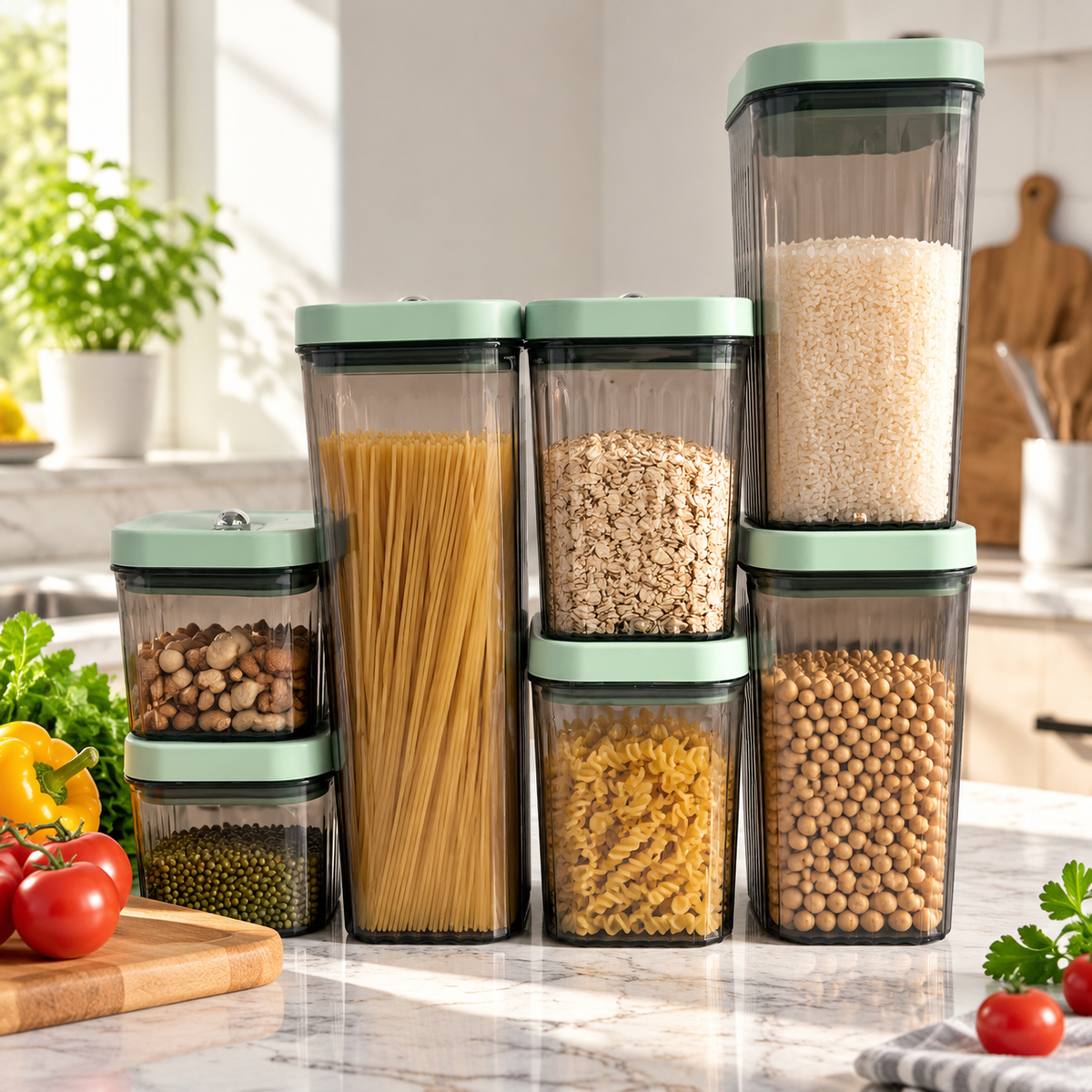 🥣 Pantry Storage | Ribbed Clear Design | Gifts for Home Cooks