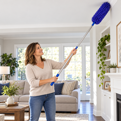 🧹 Telescopic Duster | Microfiber Ceiling Care | Homeowners’ Blue Essential