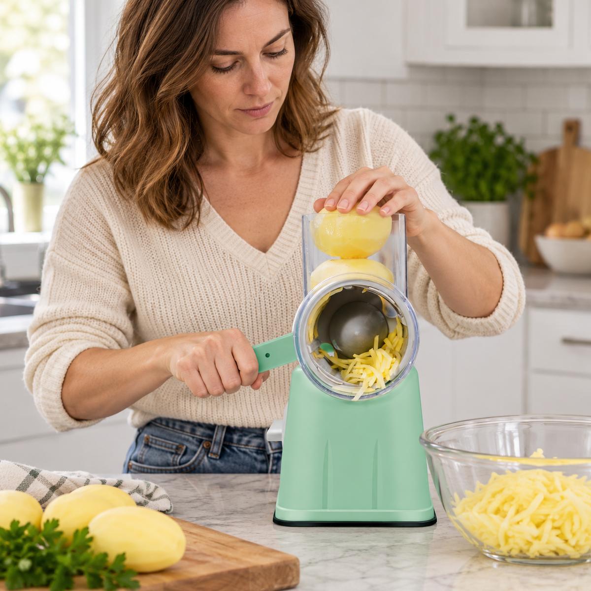 🥕 Veggie Chopper | Metal Drum Kitchen Prep | Home Cook Gift