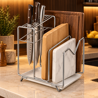 🔪 Organizer | Stainless Steel Countertop | Housewarming Gift | Sleek Silhouette