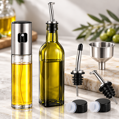 🫒 Oil Sprayer | Glass & Steel | Sleek Home-Cook Gift Essential