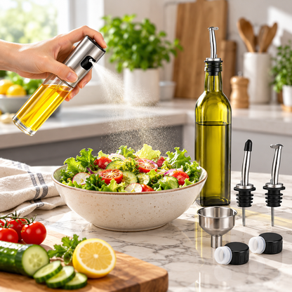 🫒 Oil Sprayer | Glass & Steel | Sleek Home-Cook Gift Essential
