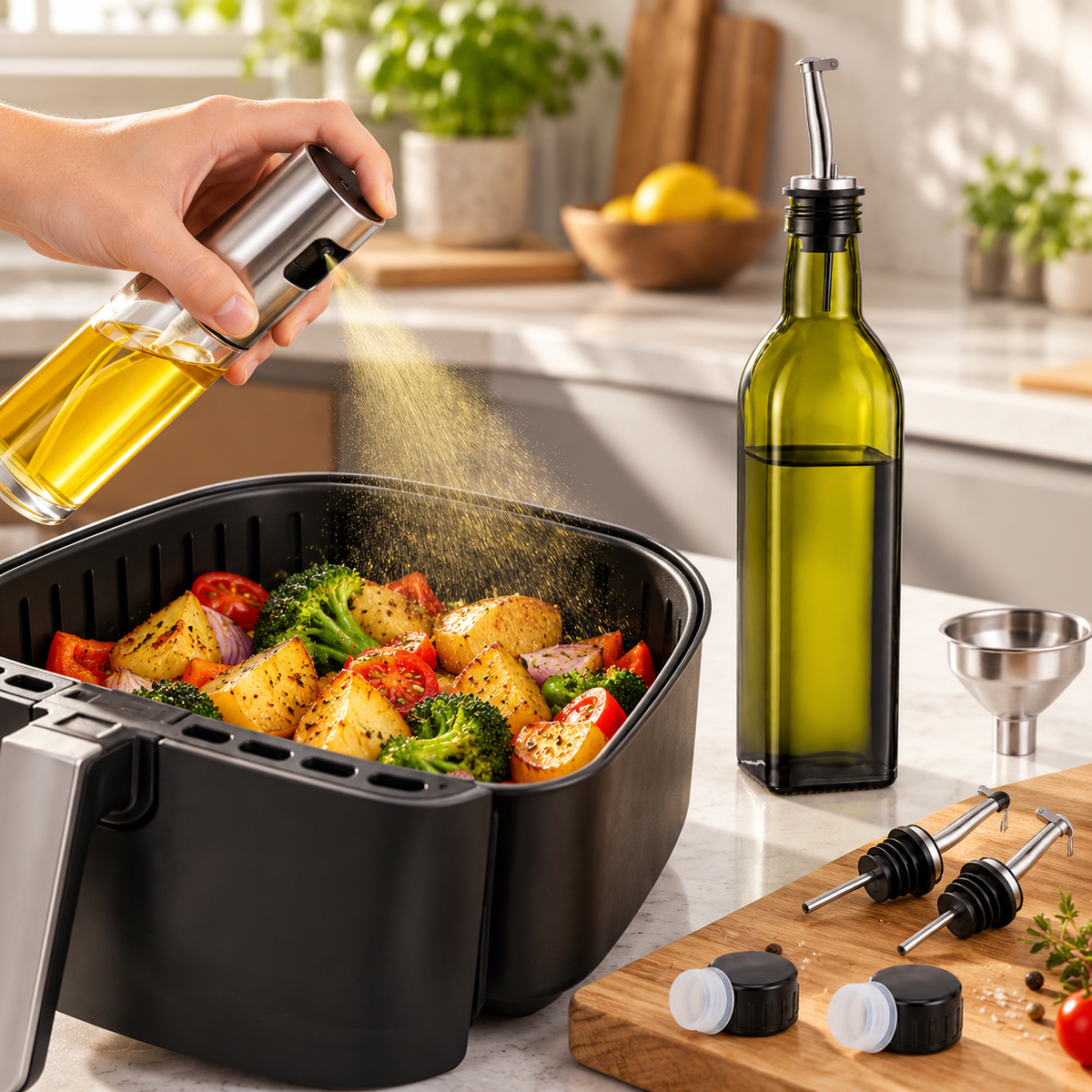 🫒 Oil Sprayer | Glass & Steel | Sleek Home-Cook Gift Essential
