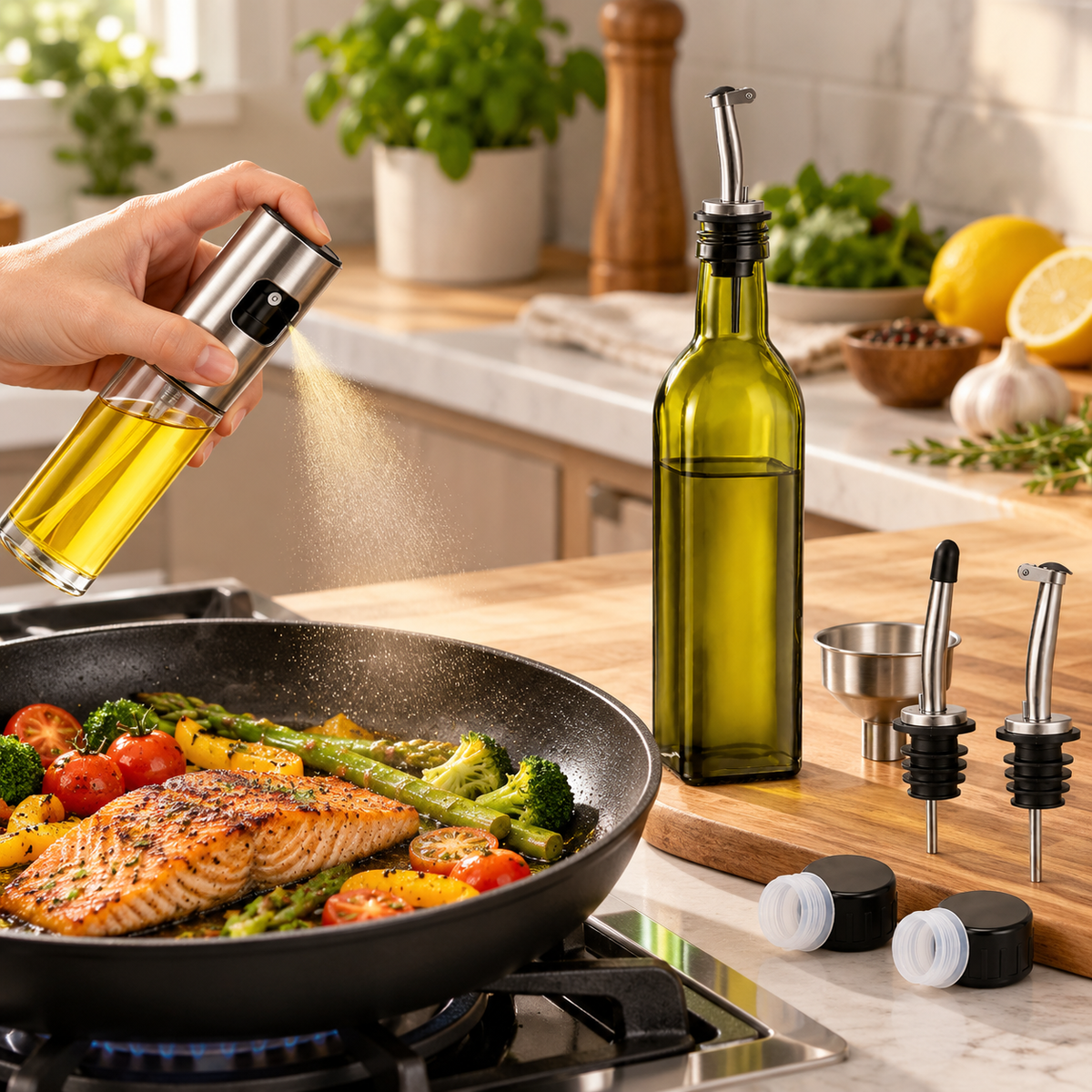 🫒 Oil Sprayer | Glass & Steel | Sleek Home-Cook Gift Essential