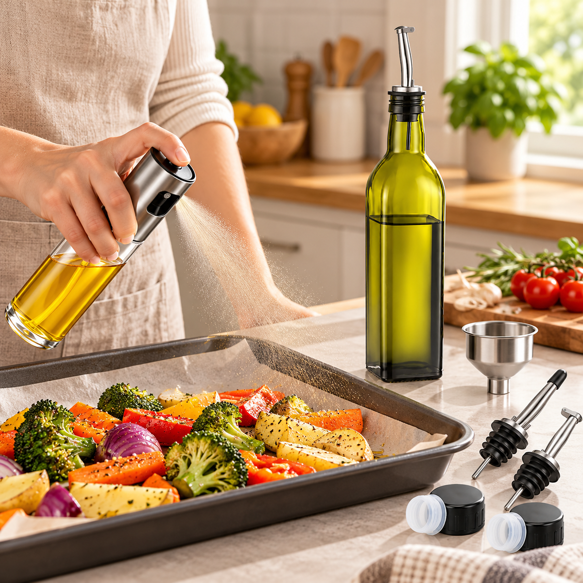 🫒 Oil Sprayer | Glass & Steel | Sleek Home-Cook Gift Essential