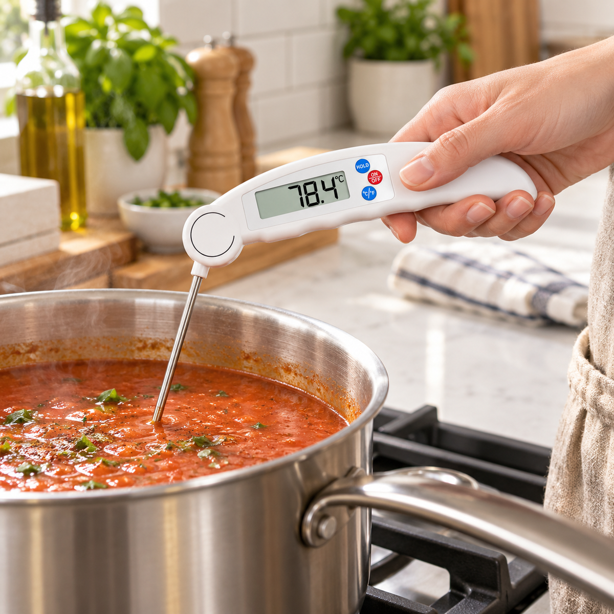 🌡️ Digital Thermometer | Stainless Steel Kitchen Tool | Fast-Read Gift