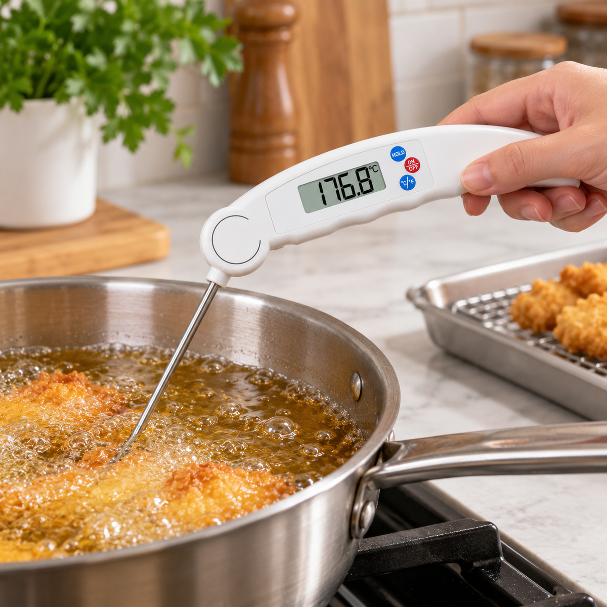 🌡️ Digital Thermometer | Stainless Steel Kitchen Tool | Fast-Read Gift